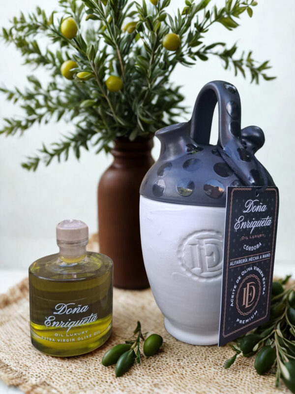 Botijo negro de Cerámica Artesanal con AOVE cosecha temprana Premium