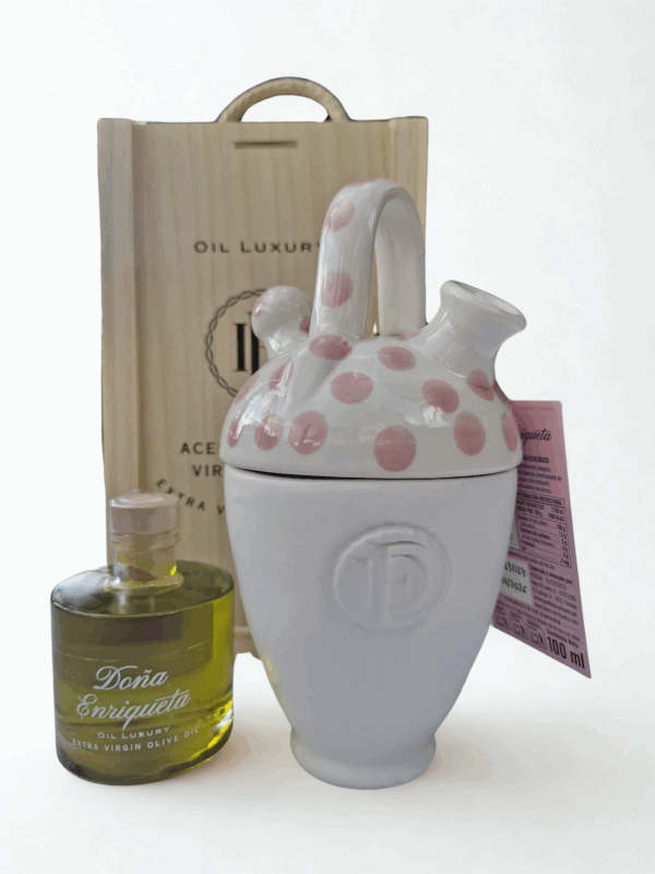 Botijo rosa de Cerámica Artesanal con AOVE Ecológico Premium - Imagen 6
